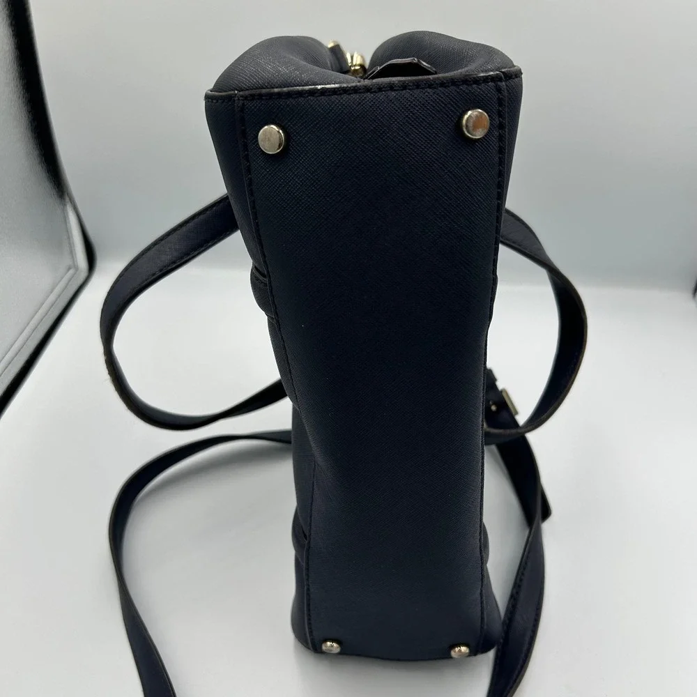 Kate Spade Satchel Womens Medium Navy Blue Saffiano Leather Crossbody Bag